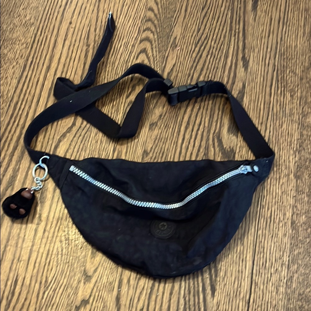 Kipling Black Belt Bag with Zipper